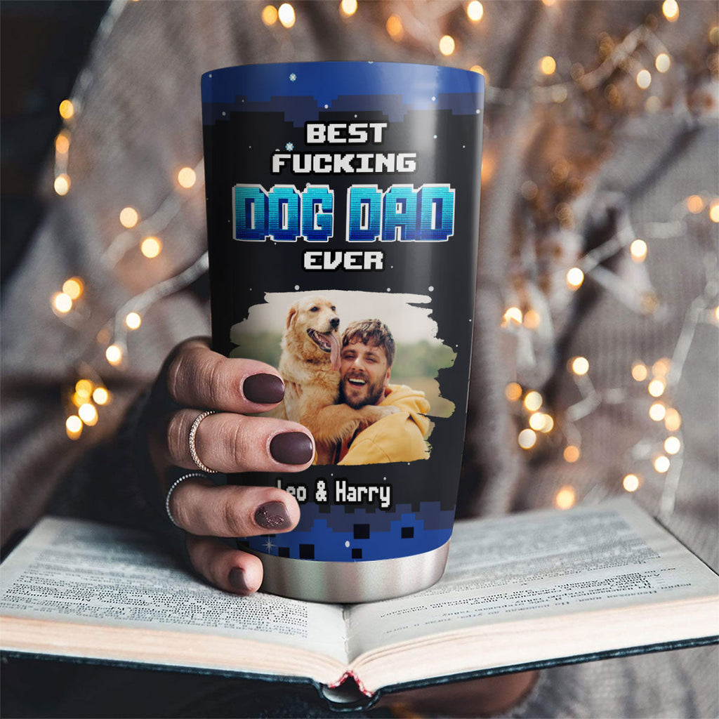 Custom Photo Christmas Birthday Gifts For Dog Dad, Dog Lovers • Game Time With Dad Photo - Personalized Tumbler