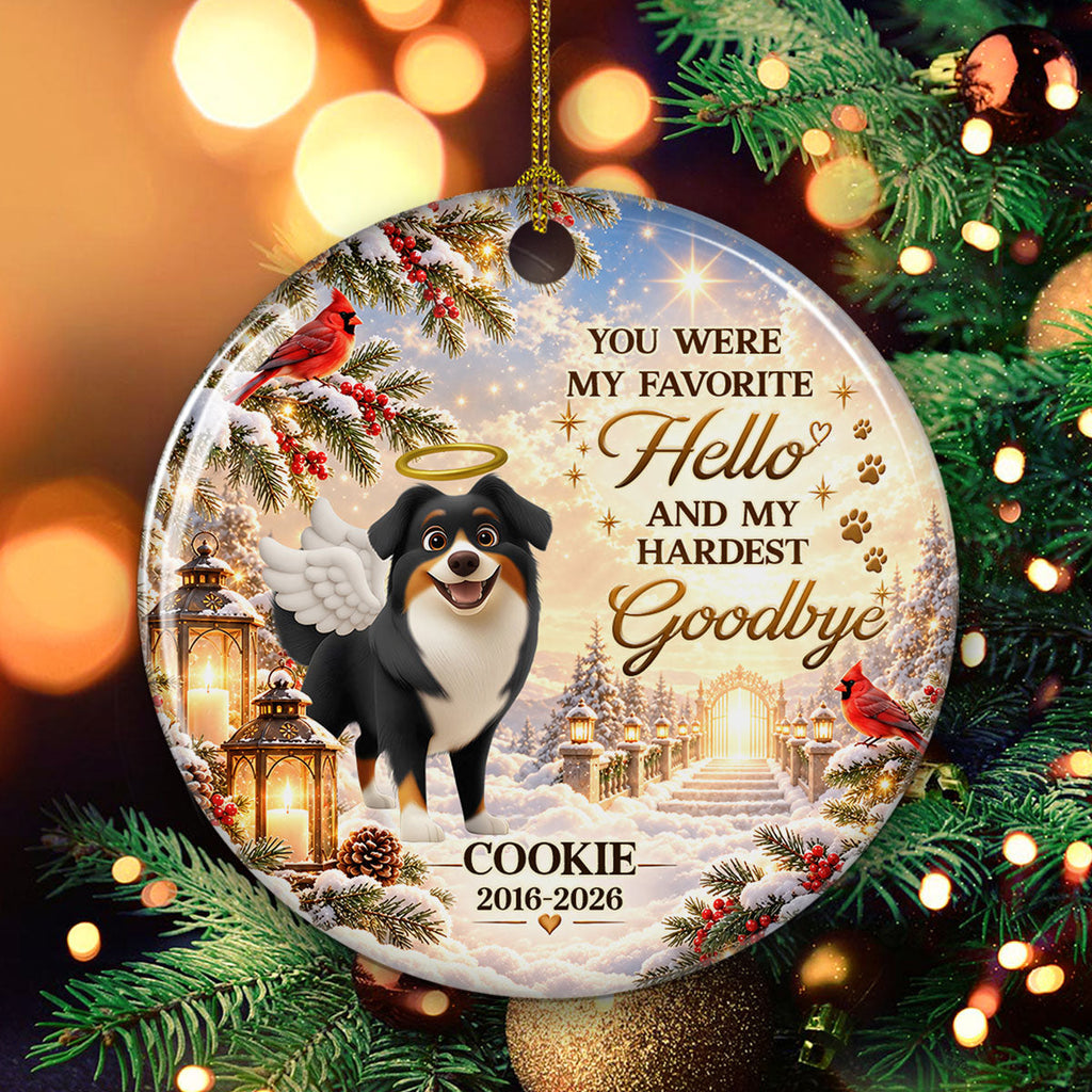 Custom Christmas Decor Home Birthday Gifts For Pet Lovers • Heavenly Paws - Personalized Ceramic Ornament