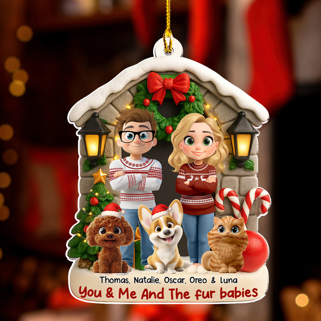 Custom Christmas Decor Home Birthday Gifts For Pet Lovers • Bond Of Fur Love - Personalized 3D Effect Acrylic Ornament
