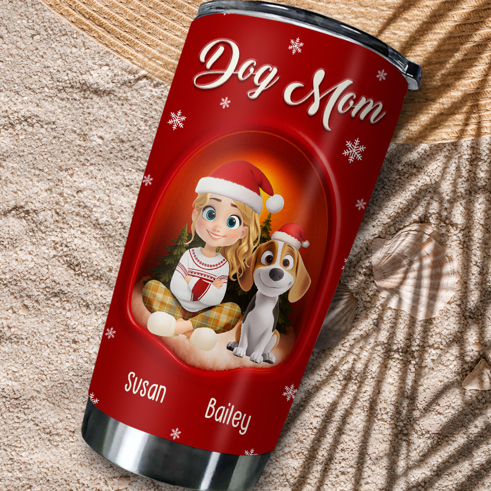 Custom Christmas Birthday Gifts For Dog Mom, Dog Lovers • Sleep Through Winter - Personalized Tumbler