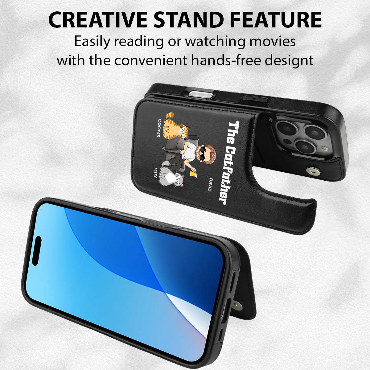 The Catfather - Personalized Leather Phone Case