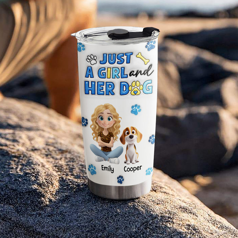 Custom Christmas Birthday Gifts For Dog Lovers • Best Mom For Sure - Personalized 3D Inflated Effect Tumbler
