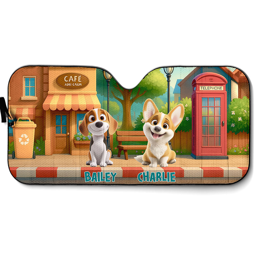 Custom Christmas Birthday Gifts Car Accessories for Dog Parents • Dog Street Funny - Personalized Car Sunshade