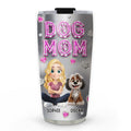 Custom Christmas Birthday Gifts For Dog Mom, Dog Lovers • Glitter Cute Cartoon Dog Mom - Personalized Tumbler