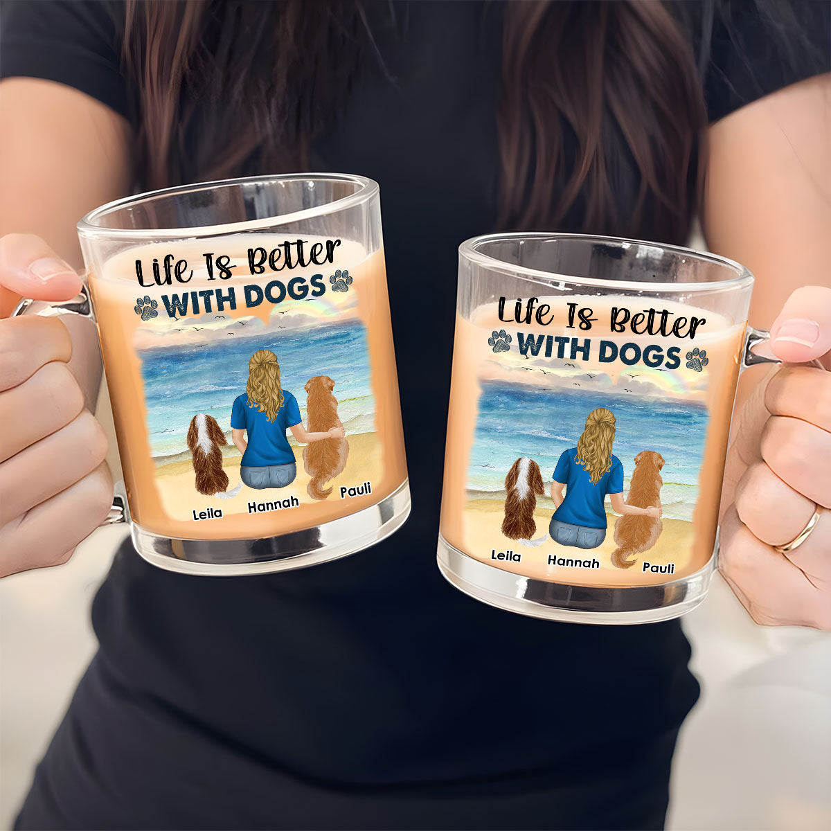 Custom Christmas Birthday Gifts For Dog Lovers • An Unbreakable Bond - Personalized Glass Mug