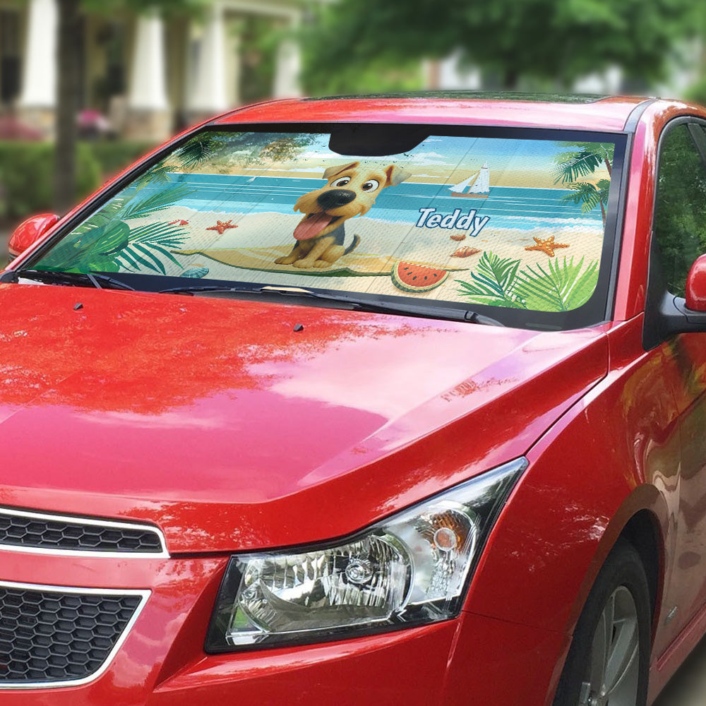 Dog Summer Vibe - Personalized Car Sunshade