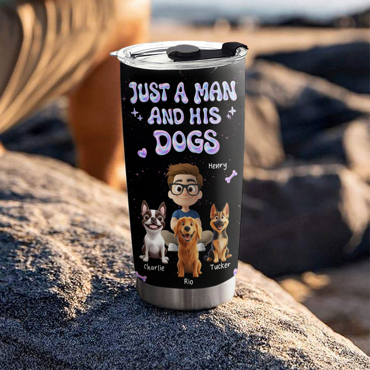 Custom Christmas Birthday Gifts For Dog Mom, Dog Lovers • Never Be Broken - Personalized 3D Effect Tumbler