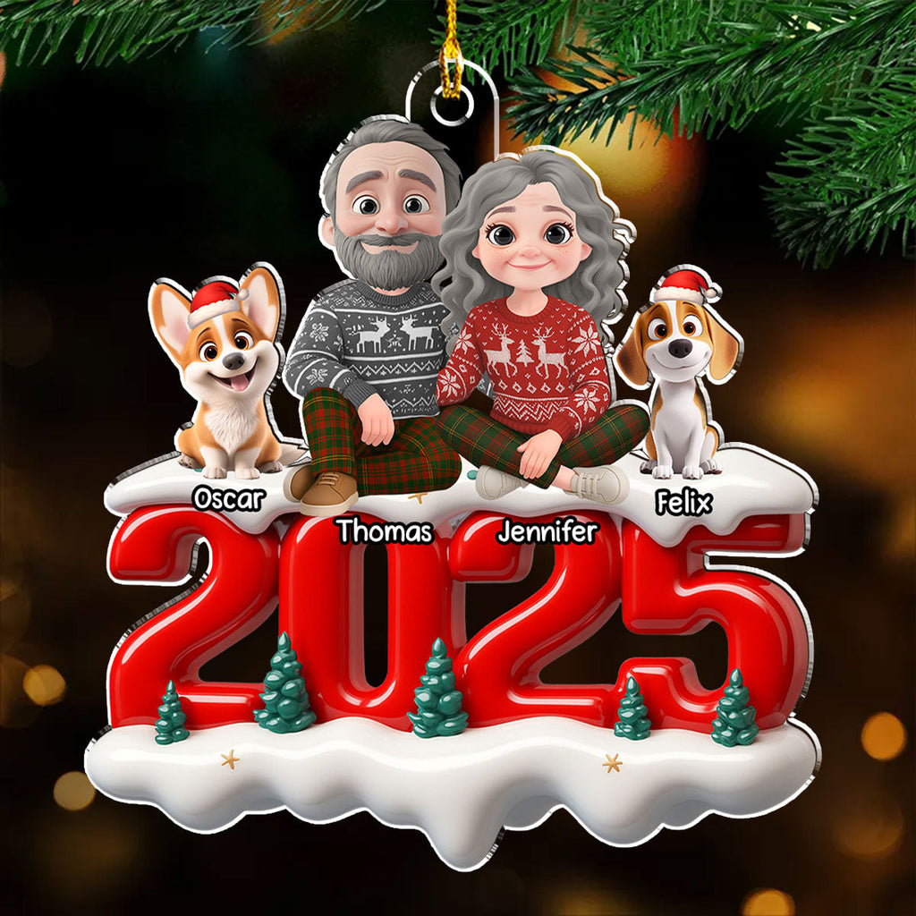 Custom Christmas Decor Home Birthday Gifts For Dog Lovers • Together Forever Now - Personalized 3D Effect Acrylic Ornament