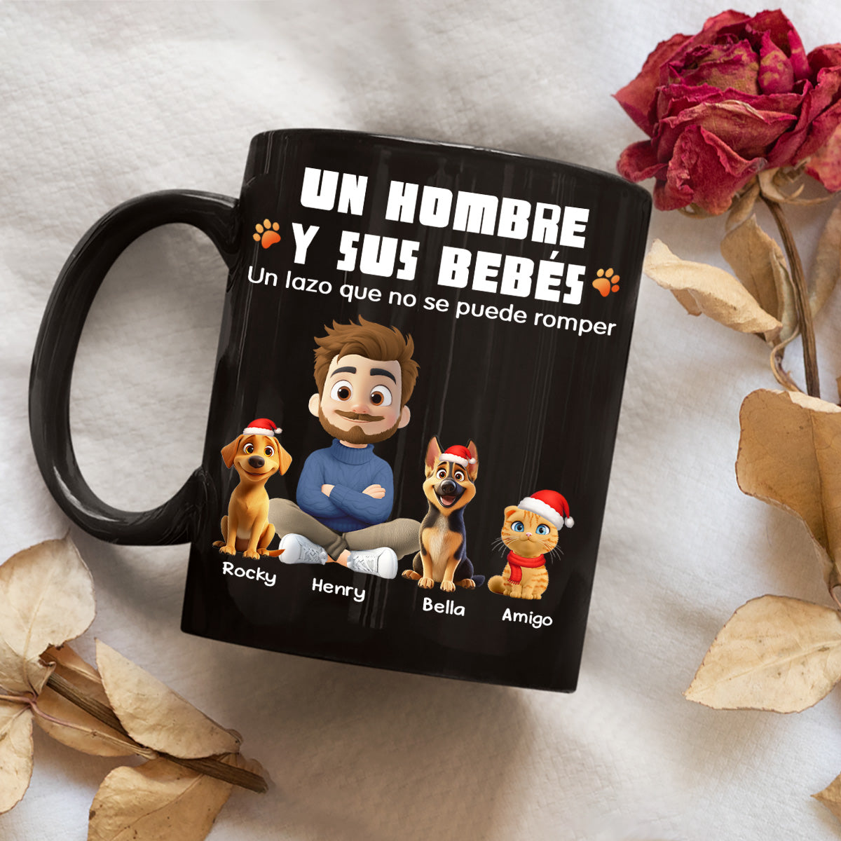 Custom Christmas Birthday Gifts For Pet Lovers • Humano y su bebé – Taza de café personalizada