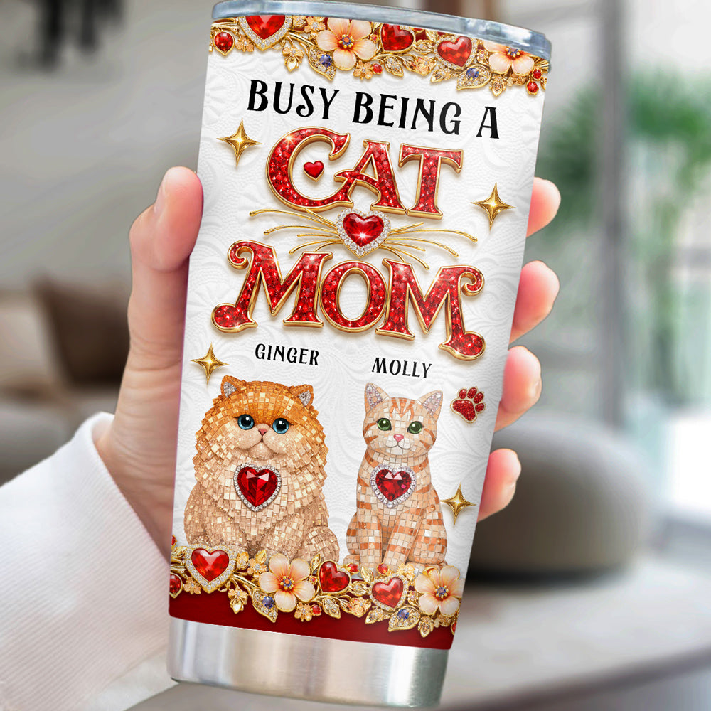 Custom Christmas Birthday Gifts For Cat Mom, Cat Lovers • Here To Be Your Baby - Personalized 3D Effect Tumbler