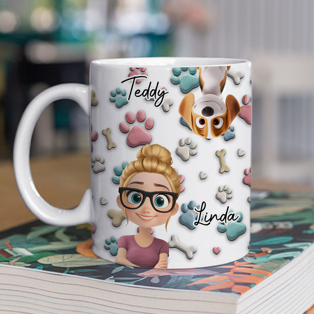Custom Mother's day Birthday Gifts For Dog Mom, Dog Lovers • Dog And Human Cartoon - Personalized Coffee Mug