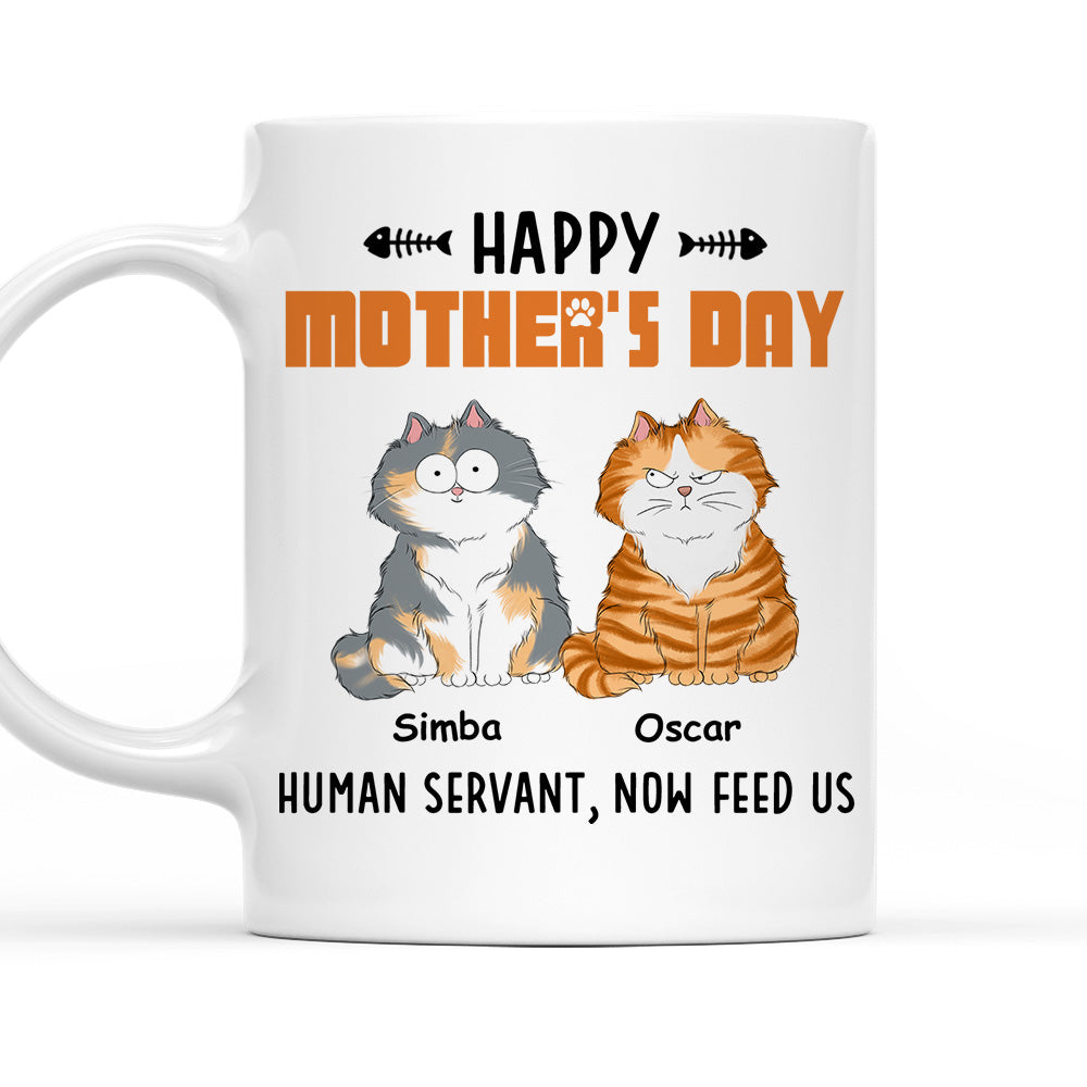 Custom Mother's Father's day Birthday Gifts For Cat Lovers • Now Feed Me - Personalized Coffee Mug