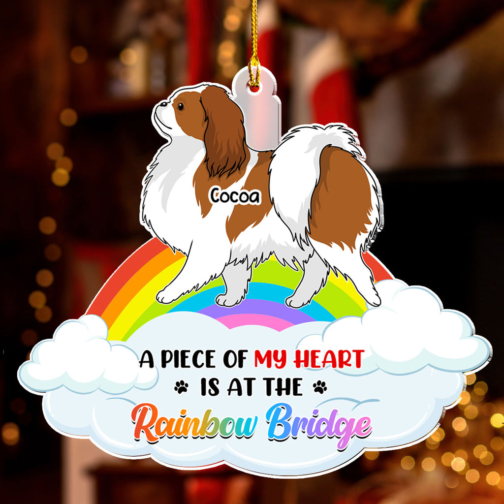 Custom Christmas Memorial Sympathy Gifts For Dogs, Cats • Piece Of Dog Mom - Personalized Acrylic Ornament