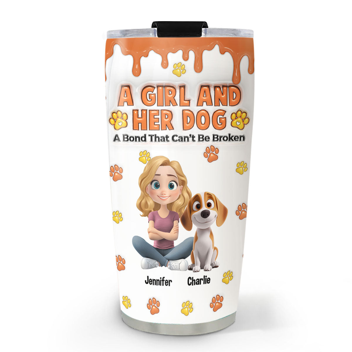 Custom Mother's day Birthday Gifts For Pet Mom, Pet Lovers • You And Me Bond That Can Not Be Broken - Personalized 3D Inflated Tumbler