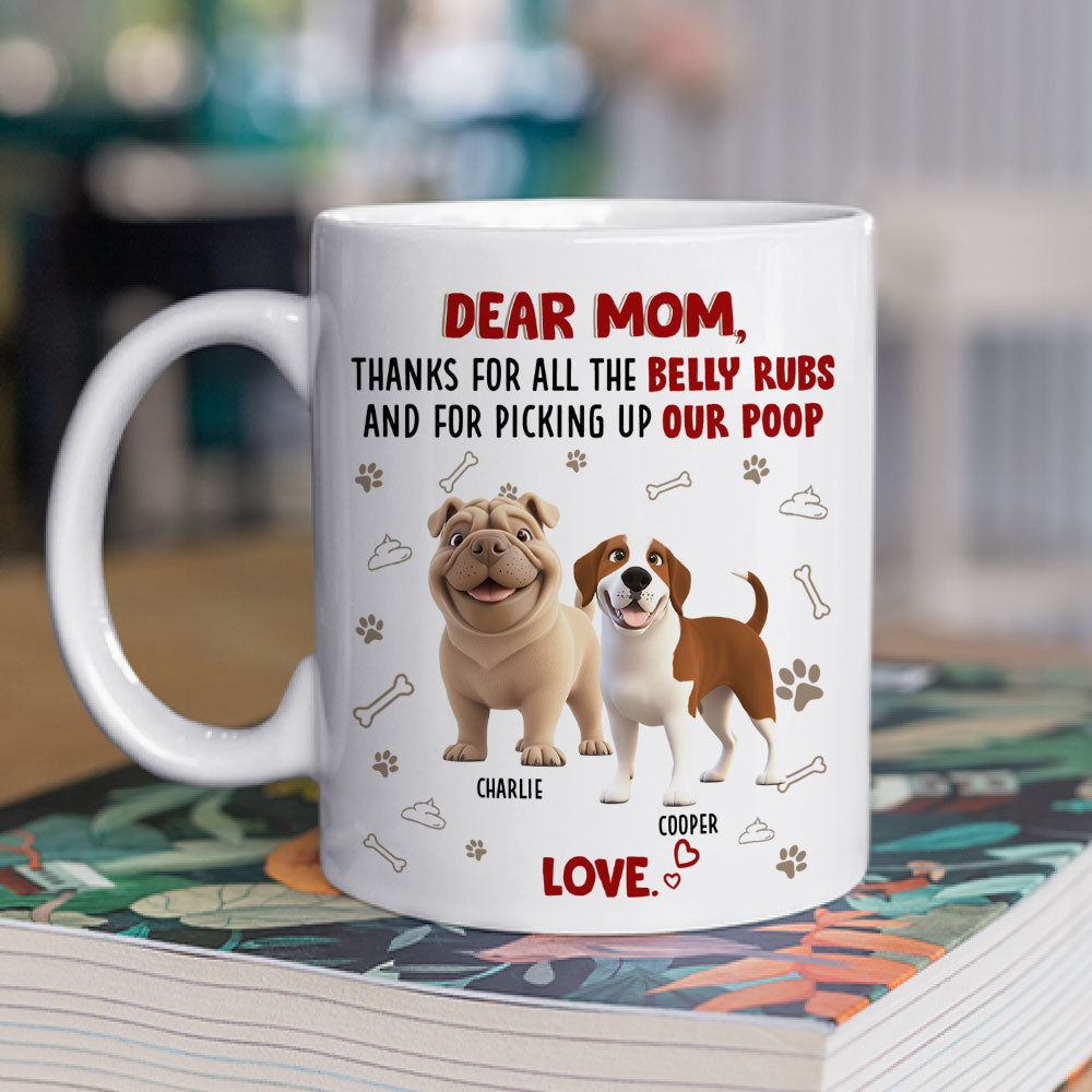 Custom Mother's Father's day Birthday Gifts For Dog Lovers • Belly Rubs - Personalized Coffee Mug