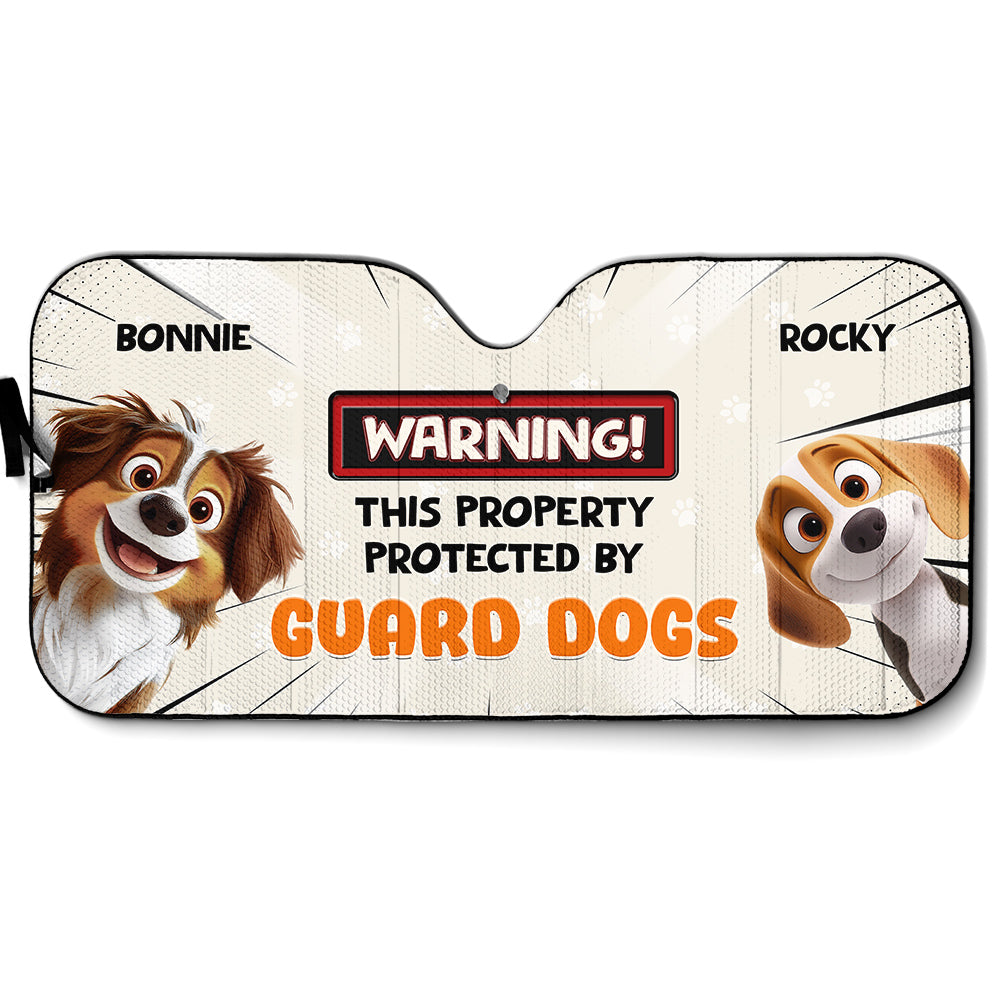 Custom Christmas Birthday Gifts Car Accessories for Dog Parents • Double The Trouble - Personalized Car Sunshade