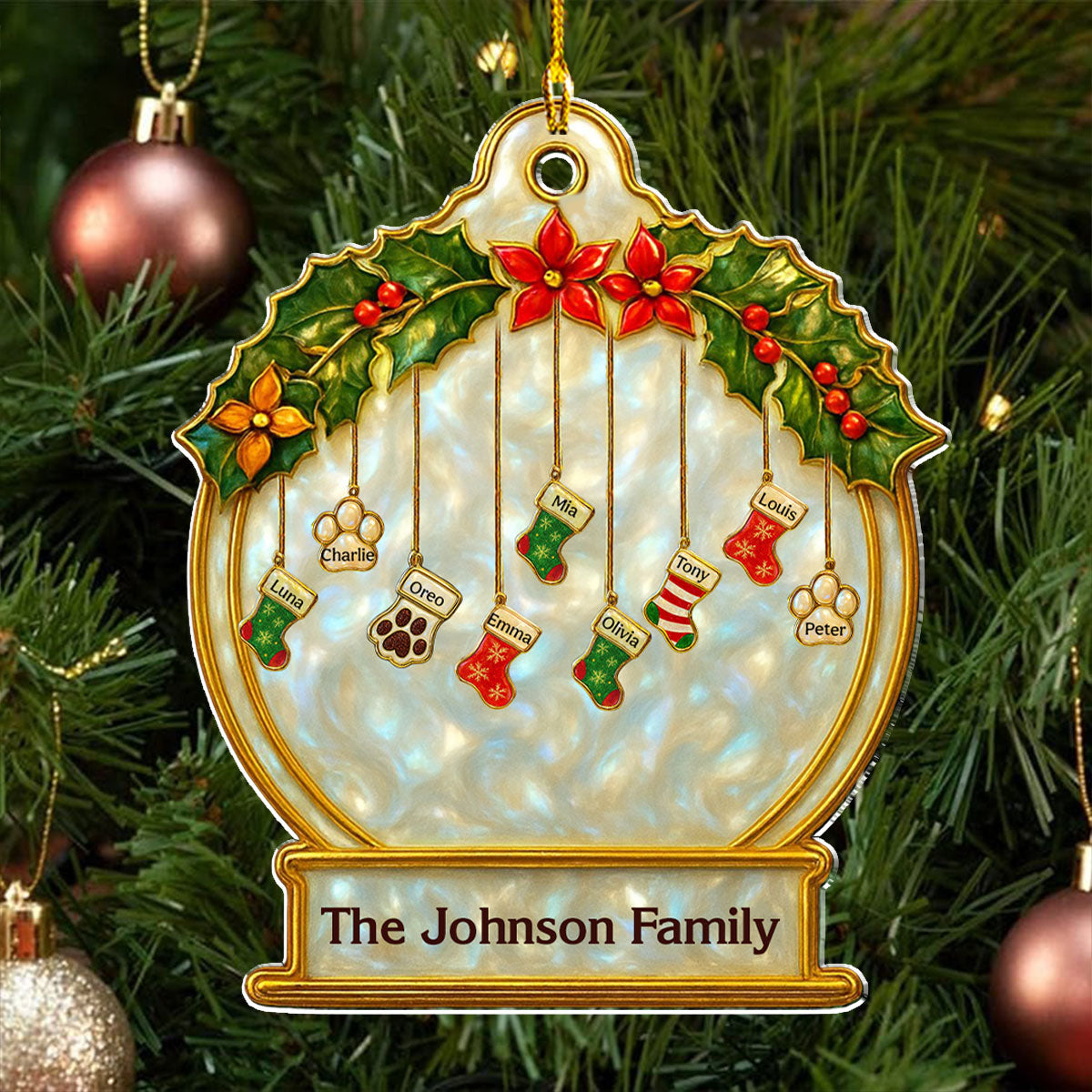 Family Stockings - Personalized Acrylic Ornament