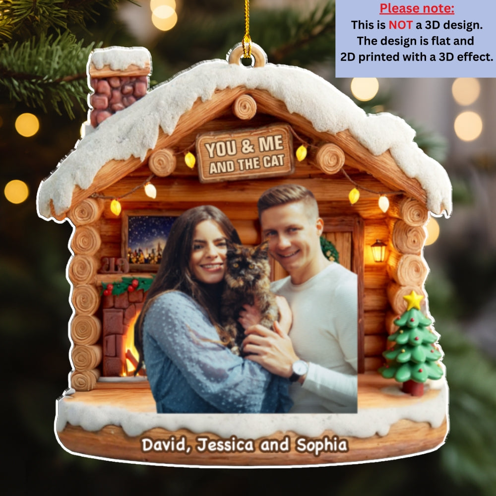 Custom Christmas Decor Home Birthday Gifts For Cat Lovers • Have A Chat Photo - Personalized 3D Effect Acrylic Ornament