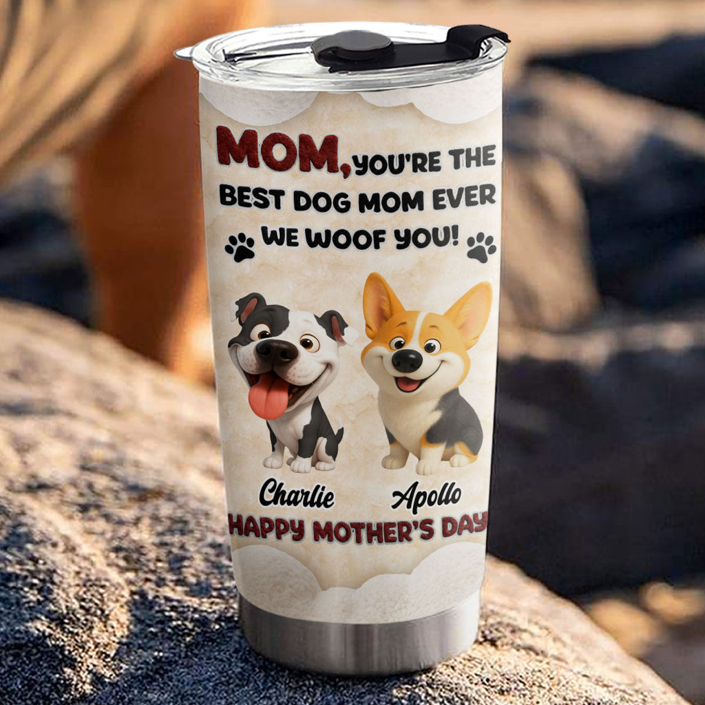 Custom Mother's day Birthday Gifts For Dog Mom, Dog Lovers • Favorite Mom Of Dog - Personalized 3D Effect Tumbler