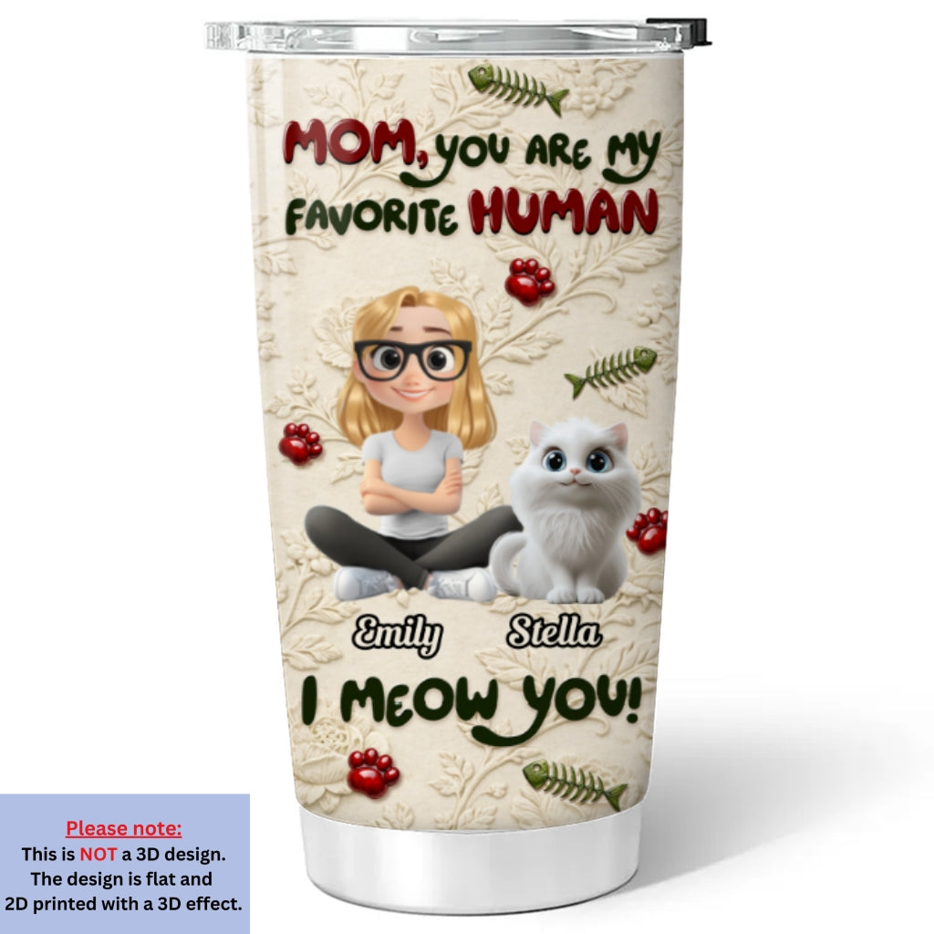 Custom Christmas Birthday Gifts For Cat Lovers • We Meow You - Personalized 3D Effect Tumbler