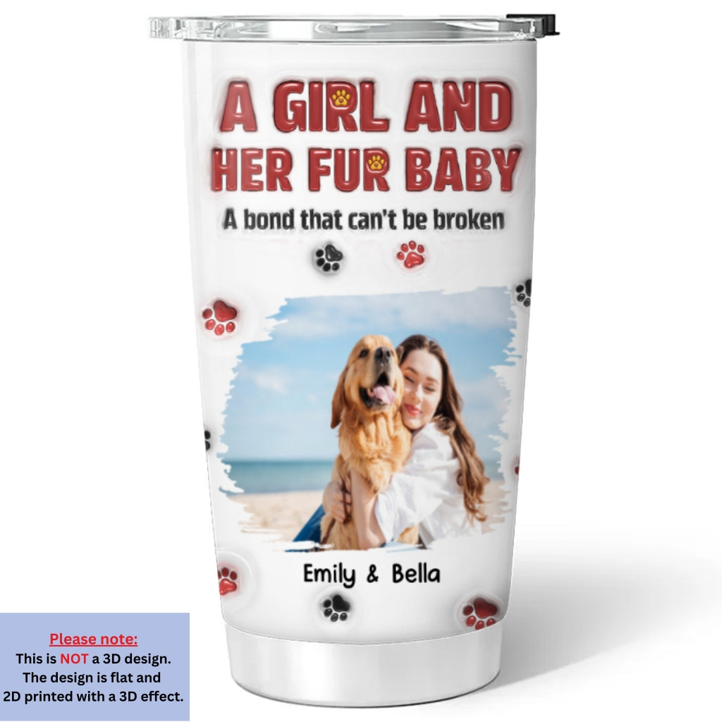 Custom Photo Christmas Birthday Gifts For Dog Mom, Dog Lovers • A Girl And Her Fur Babies Version Photo 2 - Personalized 3D Inflated Effect Tumbler