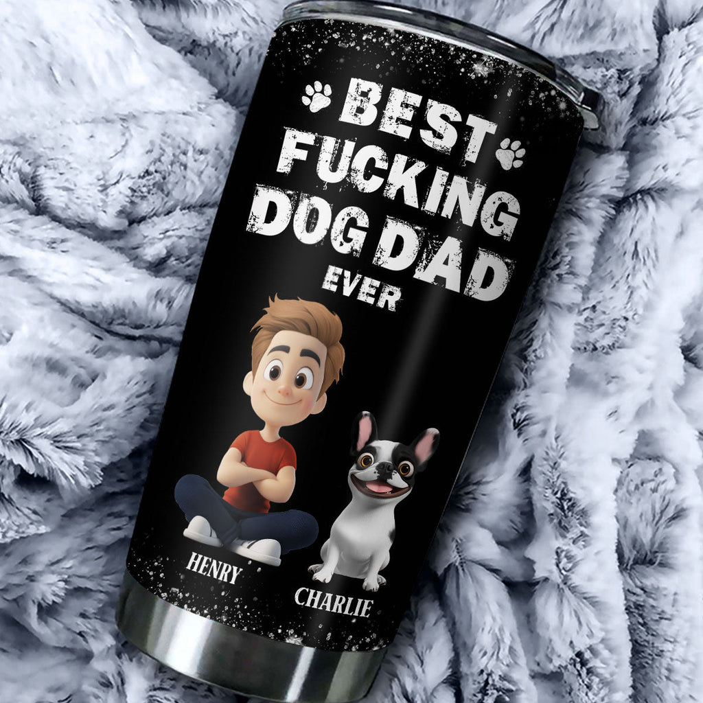 Custom Christmas Birthday Gifts For Dog Dad, Dog Lovers • This Is The Best Dad - Personalized Tumbler
