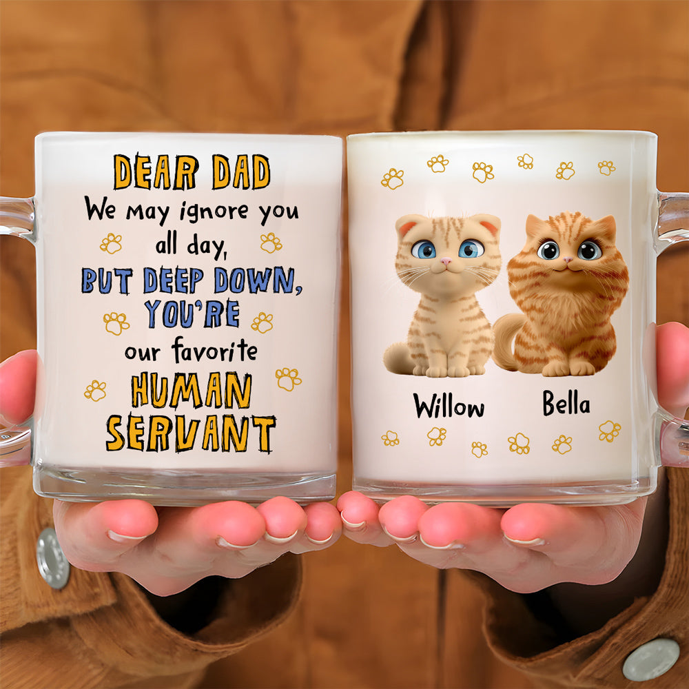 Custom Father's day Birthday Gifts For Cat Dad, Cat Lovers • Best Cat Dad - Personalized Glass Mug