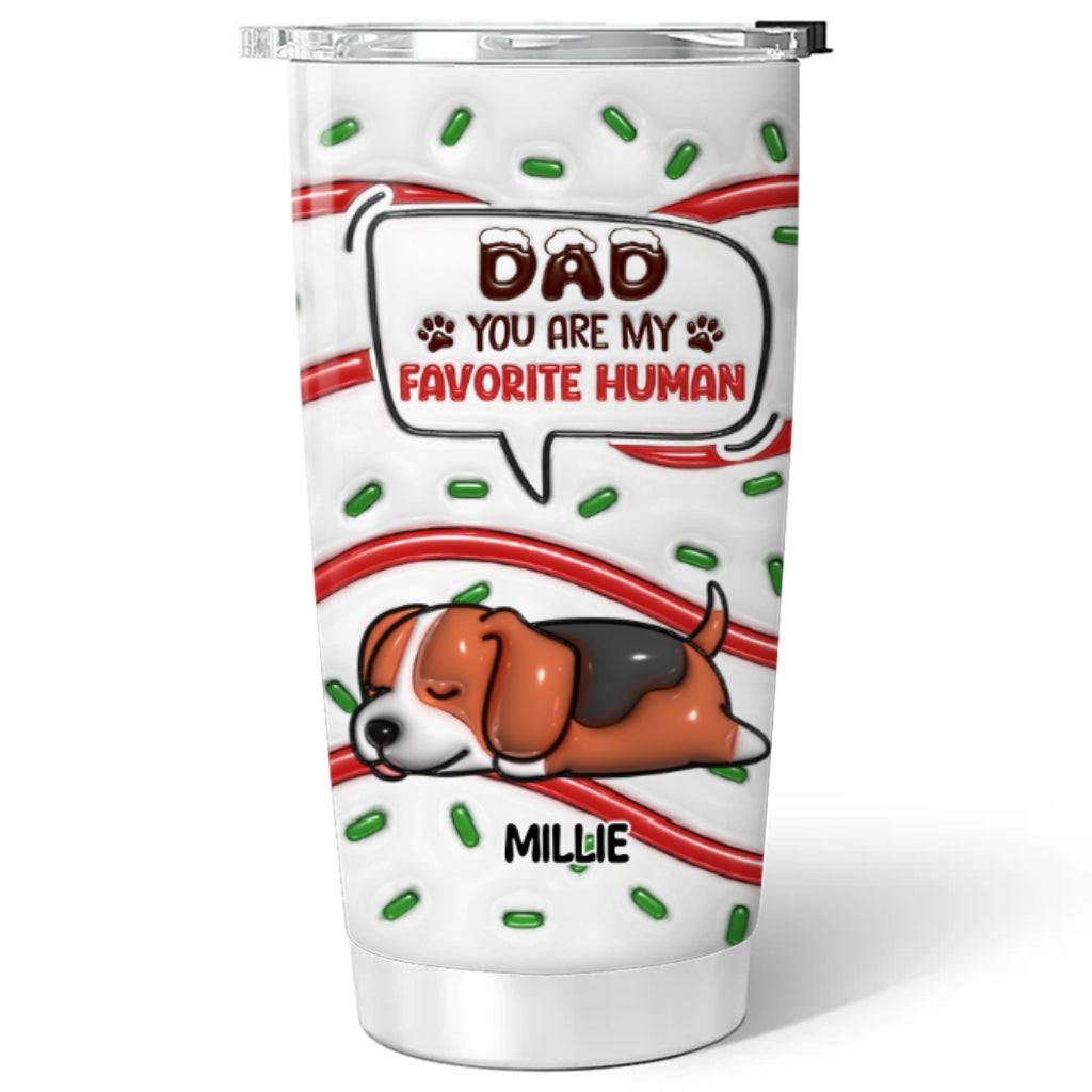 Custom Christmas Birthday Gifts For Pet Lovers • Favorite Human Cake - Personalized 3D Inflated Effect Tumbler