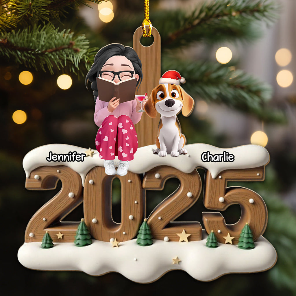 Custom Christmas Decor Home Birthday Gifts For Dog Lovers • Reading Buddy Now Onwards - Personalized 3D Effect Wood Ornament