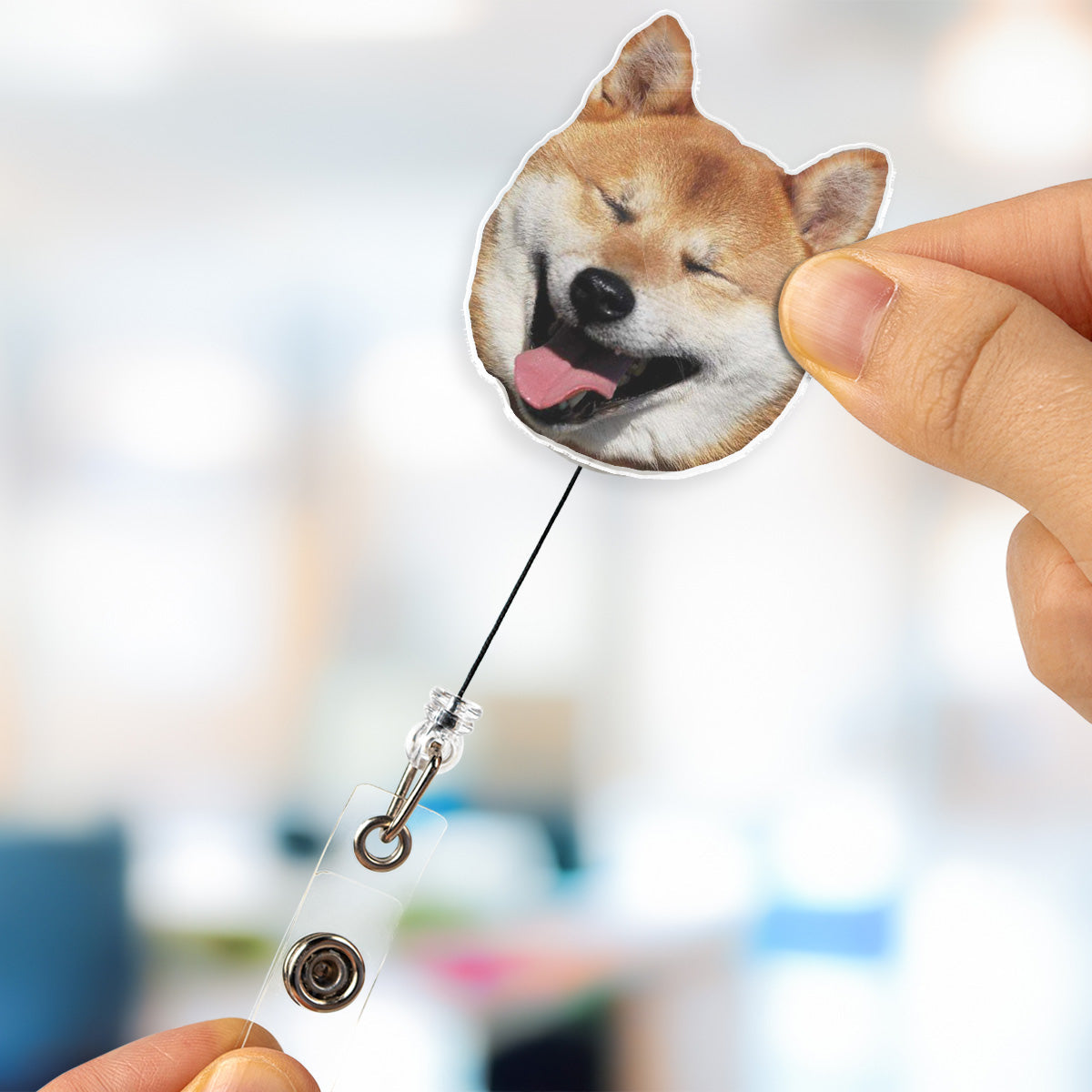 Custom Photo Funny Portrait ID Holder, Gifts For Pet Lovers, Coworker, Boss • Funny Meme - Personalized Acrylic Badge Reel