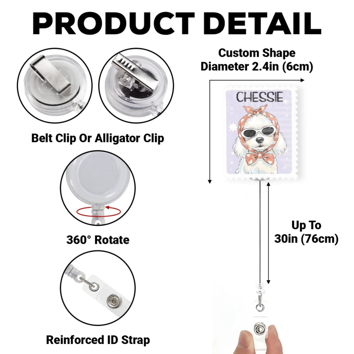 Custom Photo Nurse ID Holder, Graduation Christmas Birthday Gifts for Dog Lovers • Pet Lover - Personalized Acrylic Badge Reel