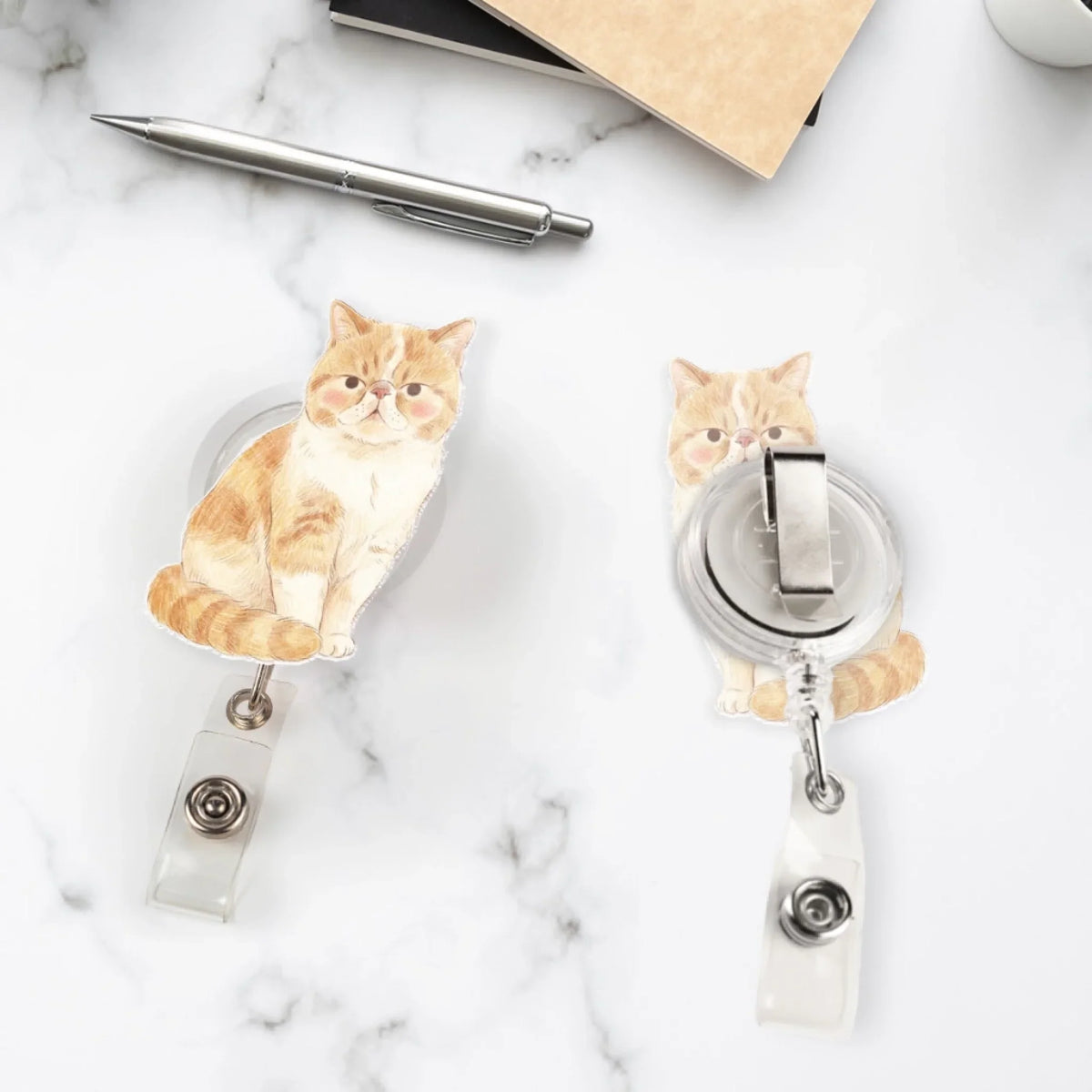 Custom Photo Pet Portrait ID Holder, Gift for Pet Mom, Pet Lovers • A Little Piece Of You At Work - Personalized Acrylic Badge Reel