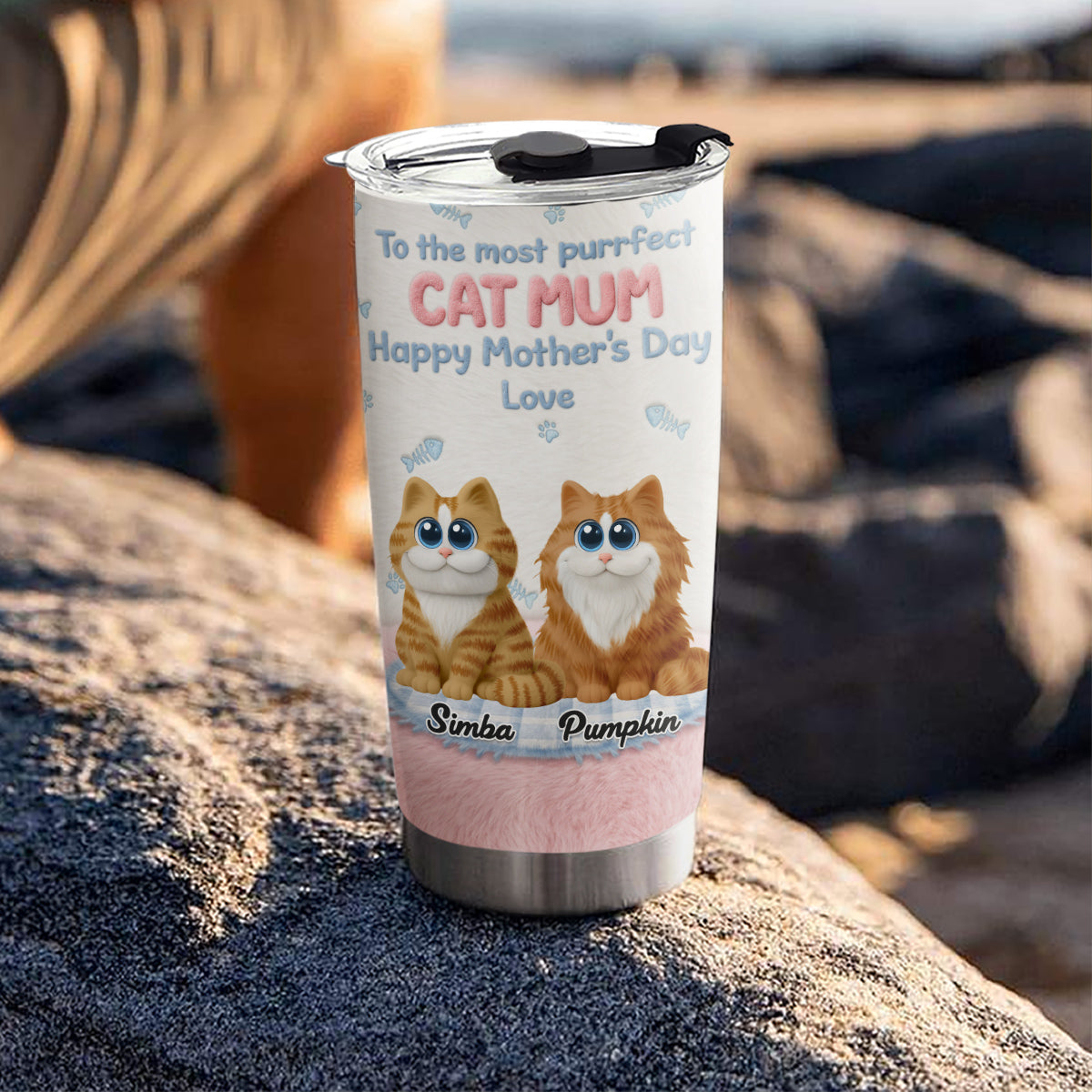 Custom Mother's day Birthday Gifts For Cat Mom, Cat Lovers • The Most Perfect One We Could Find - Personalized 3D Effect Tumbler