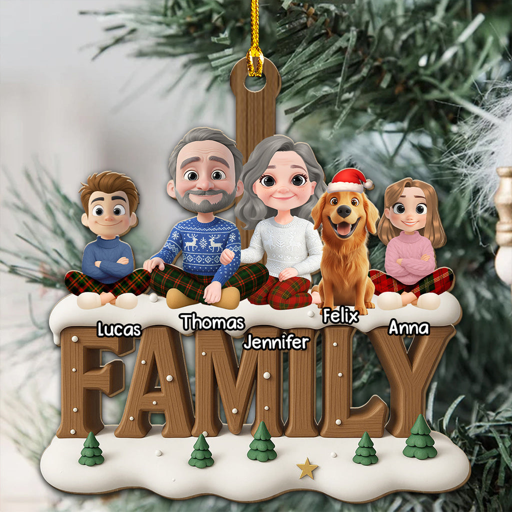 Custom Christmas Decor Home Birthday Gifts For Dog Lovers • Family Bond Now Onwards - Personalized 3D Effect Wood Ornament