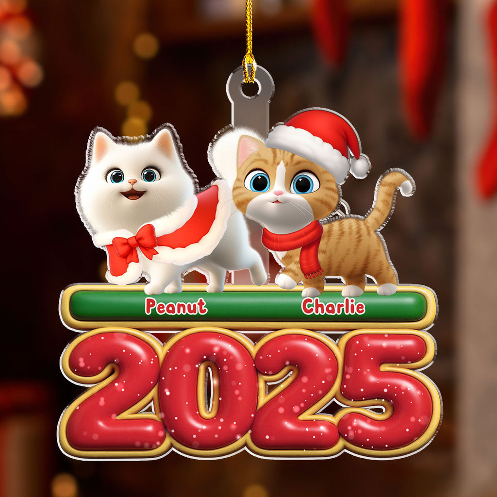 Custom Christmas Decor Home Birthday Gifts For Cat Lovers • Walking Cat - Personalized Acrylic Ornament