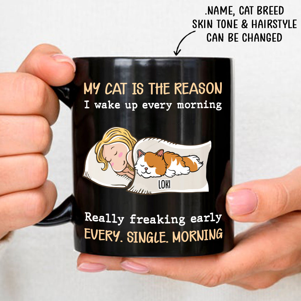 Custom Mother's day Birthday Gifts For Cat Mom, Cat Lovers • My Cat Is The Reason - Personalized Coffee Mug