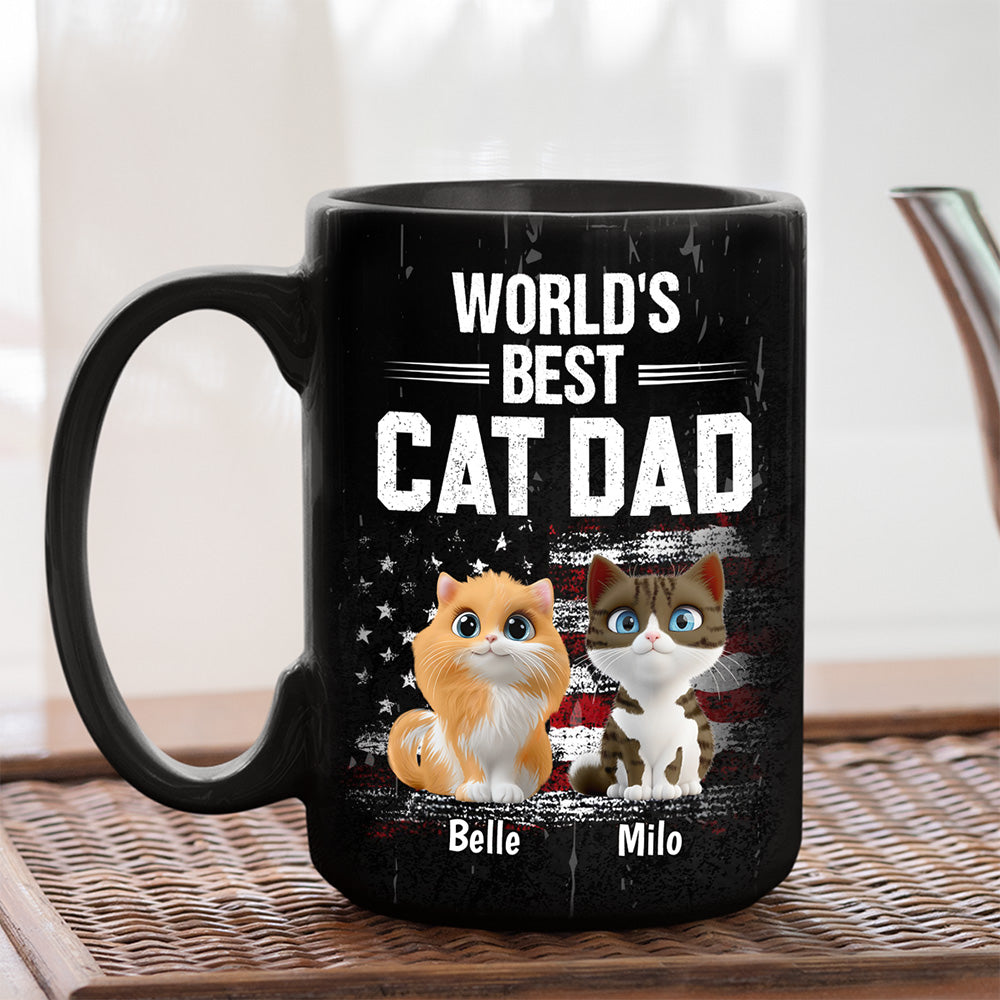 Custom Mother's Father's day Birthday Gifts For Cat Lovers • World Best Cat Dad - Personalized Coffee Mug