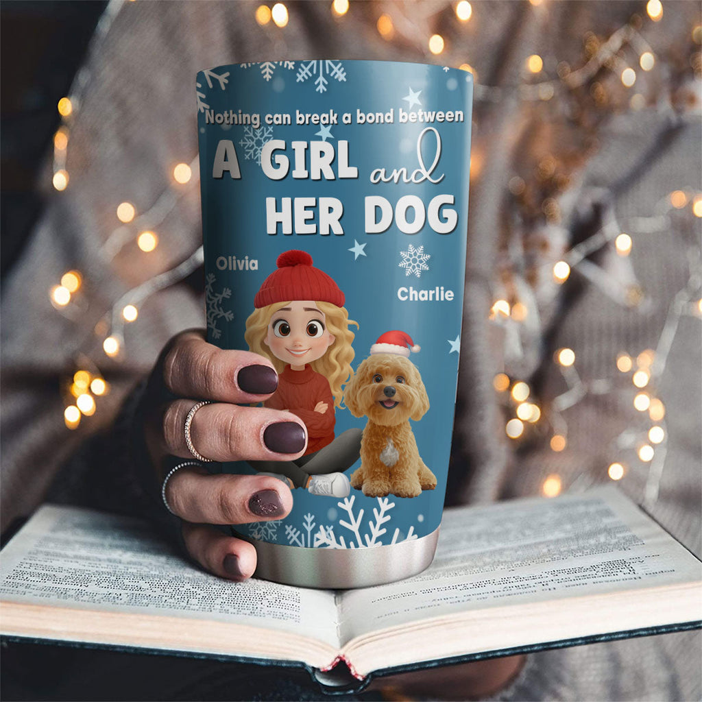 Custom Christmas Birthday Gifts For Dog Mom, Dog Lovers • White Christmas - Personalized Tumbler