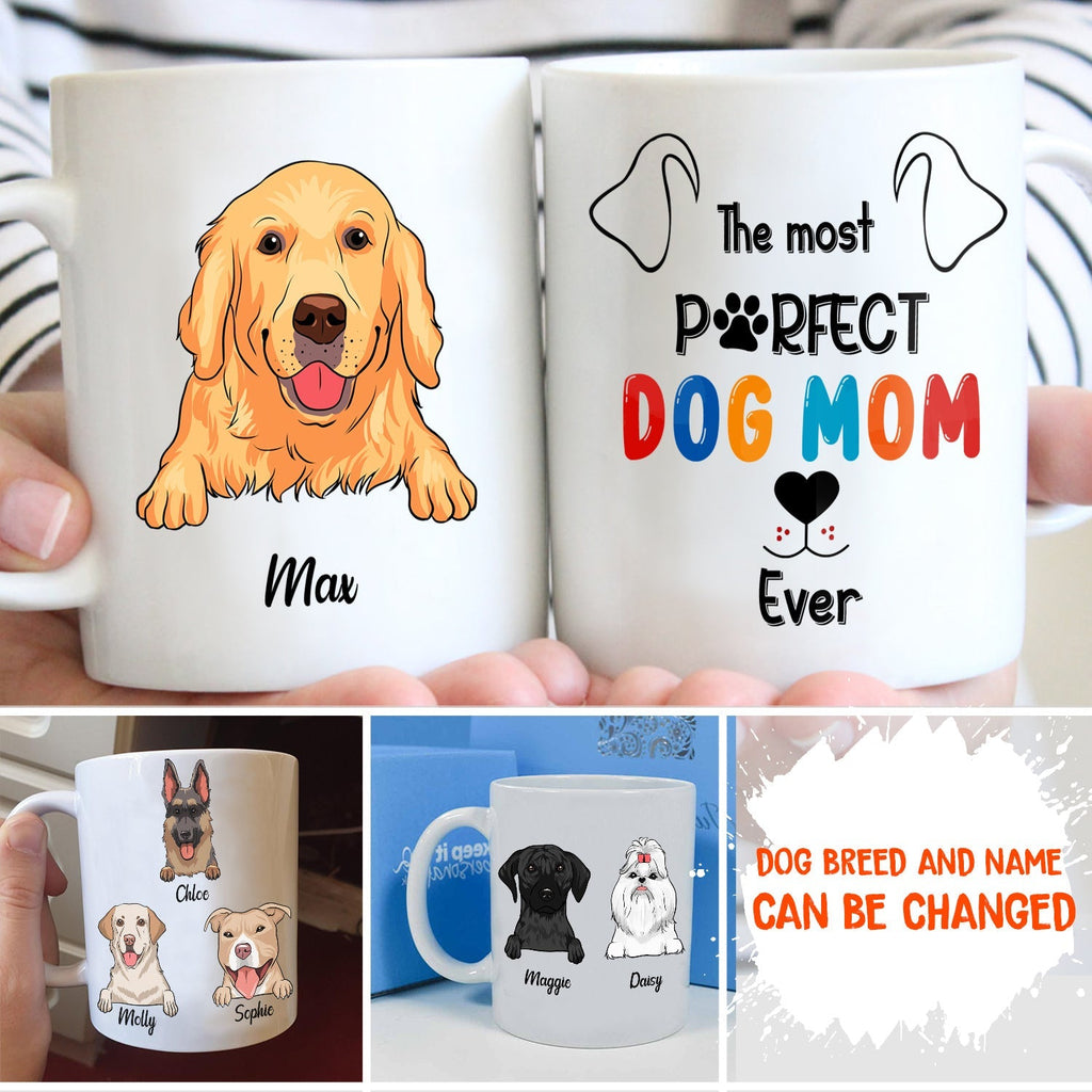 Custom Christmas Birthday Gifts For Dog Lovers • Perfect Dog Mom - Personalized Coffee Mug