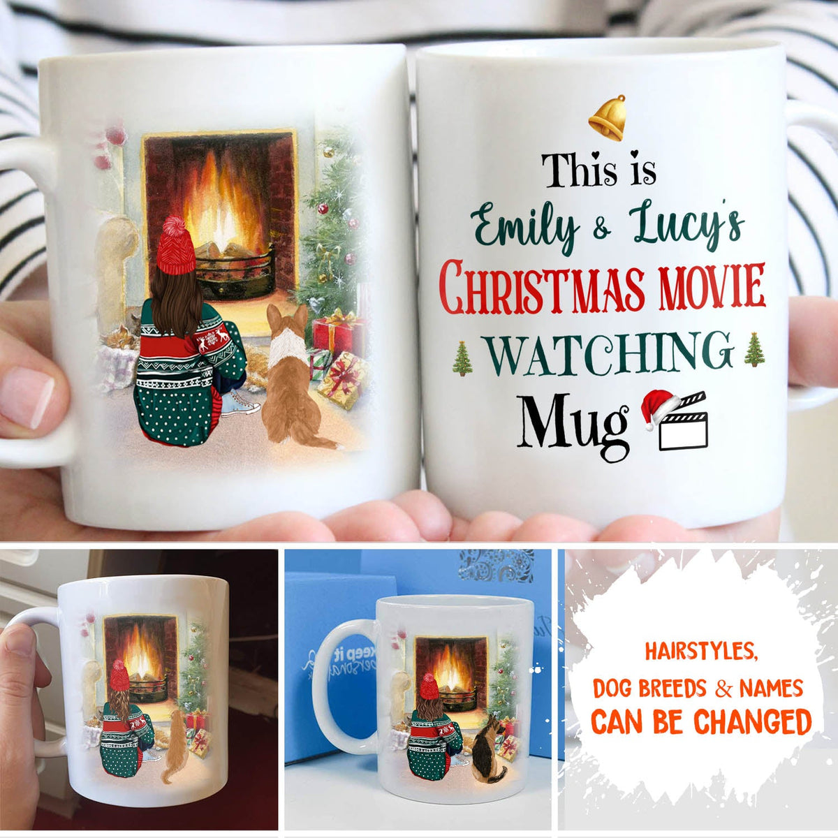 Custom Christmas Birthday Gifts For Dog Lovers • Christmas Movies - Personalized Coffee Mug
