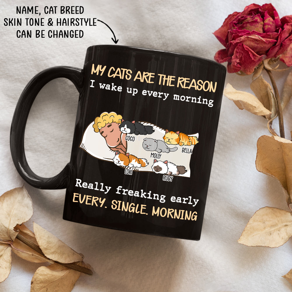Custom Mother's day Birthday Gifts For Cat Mom, Cat Lovers • My Cat Is The Reason - Personalized Coffee Mug
