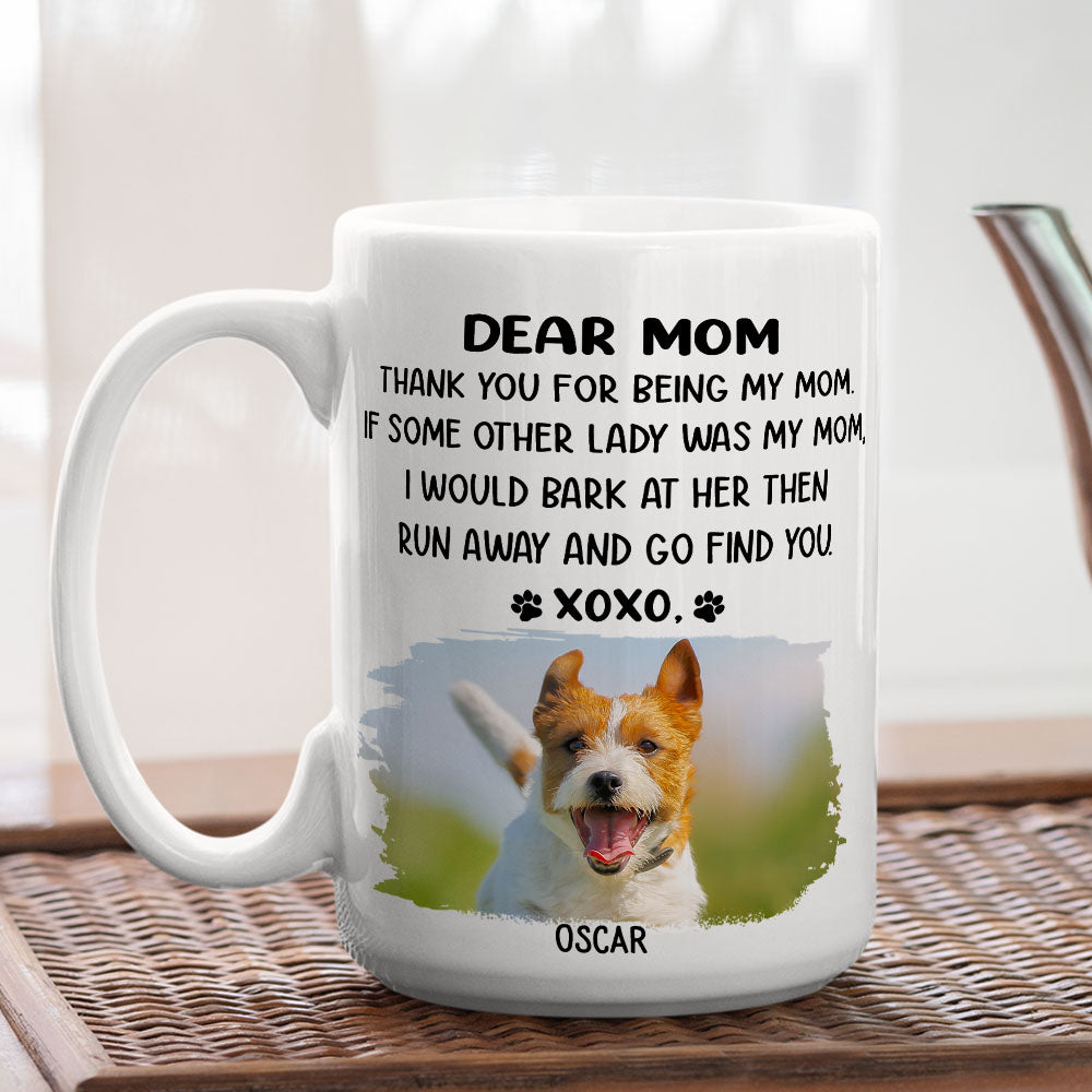 Custom Photo Christmas Birthday Gifts For Dog Lovers • Dear Mom Xoxo Photo - Personalized Coffee Mug