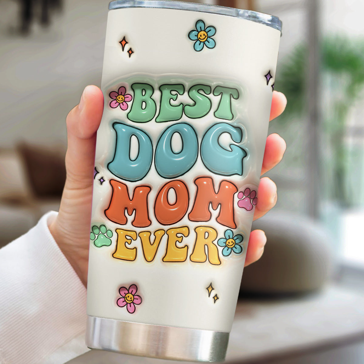 Custom Mother's day Birthday Gifts For Pet Mom, Pet Lovers • Proud To Be Slay Dog Mom - Personalized 3D Inflated Effect Tumbler