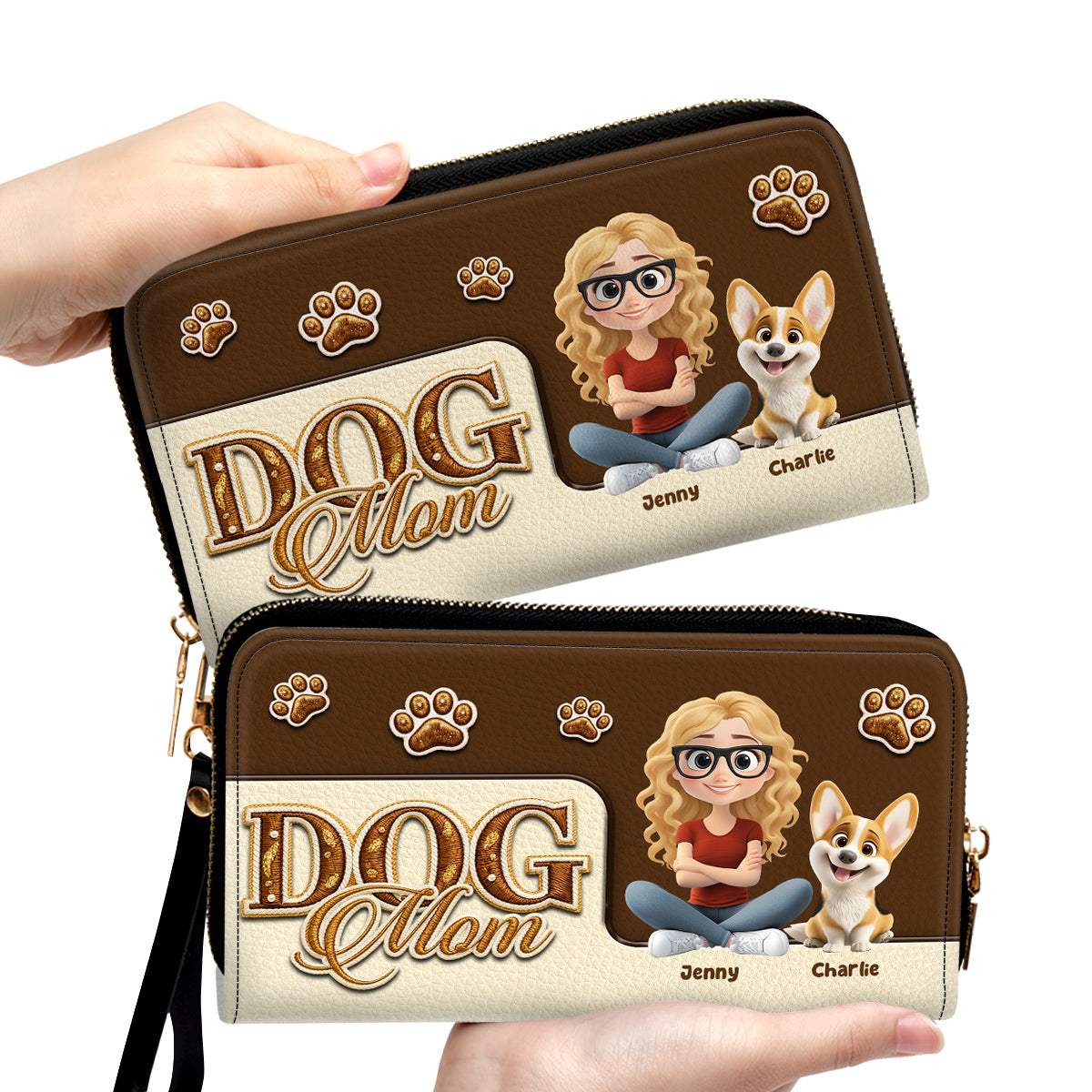Love The Dog - Personalized Leather Wallet
