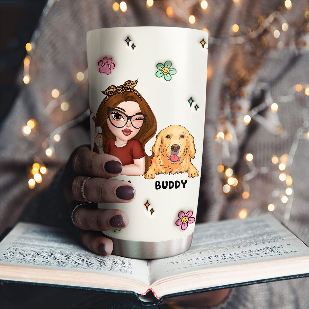 Custom Mother's day Birthday Gifts For Pet Mom, Pet Lovers • Proud To Be Slay Dog Mom - Personalized 3D Inflated Effect Tumbler