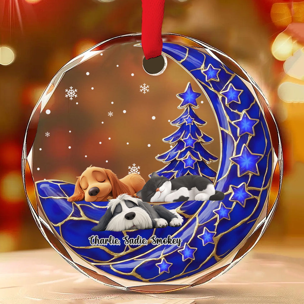 Custom Christmas Decor Home Birthday Gifts For Pet Lovers • Beside Pearl Of You With Pet - Personalized 3D Effect Glass Ornament
