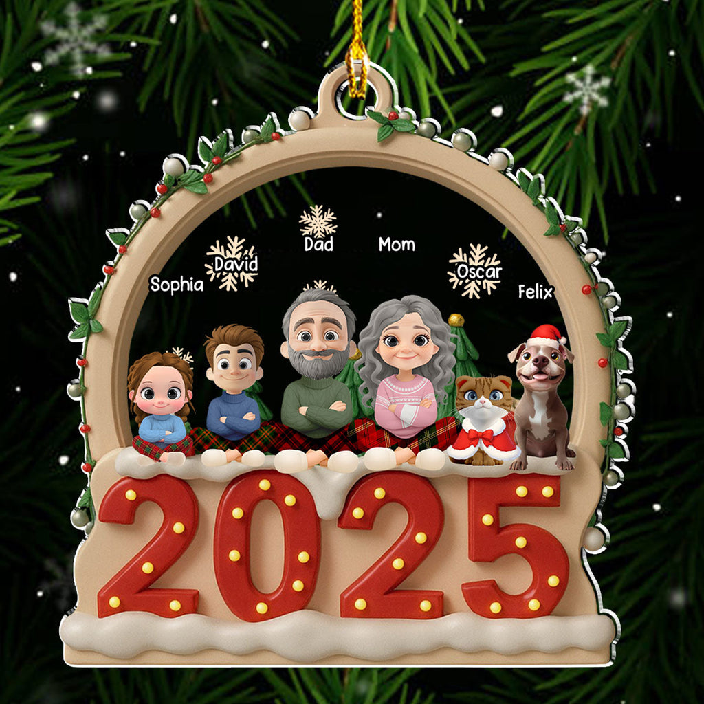 Our Christmas Together With Fur Babies - Personalized Acrylic Ornament