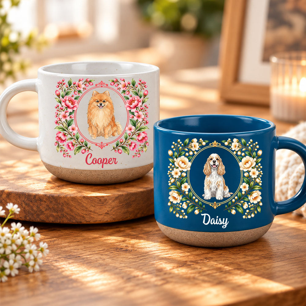 Paws In Bloom - Personalized Pottery Mug