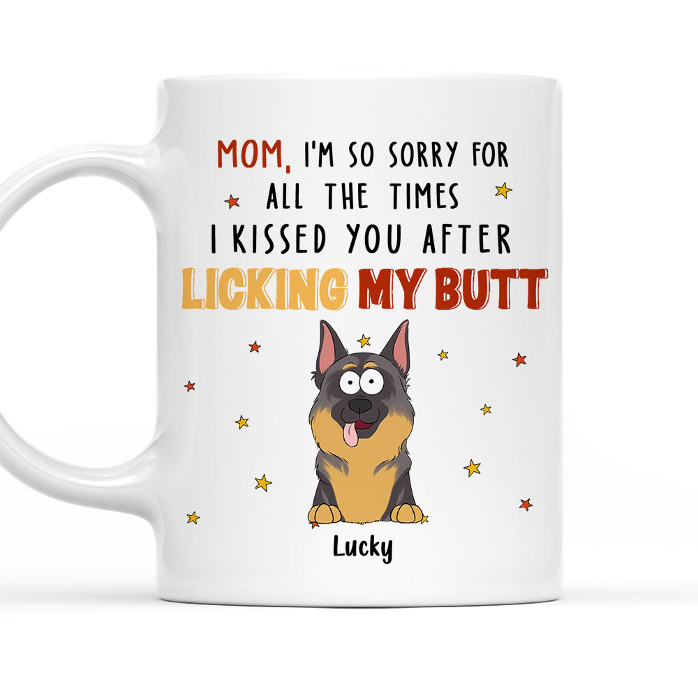 Custom Christmas Birthday Gifts For Dog Lovers • After Licking My Butt - Personalized Coffee Mug
