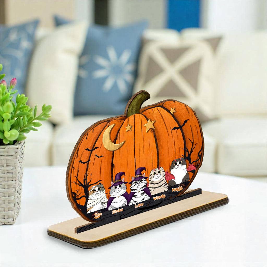 We Like Pumpkins - Personalized 2-Layer Wood Plaque With Flat Base